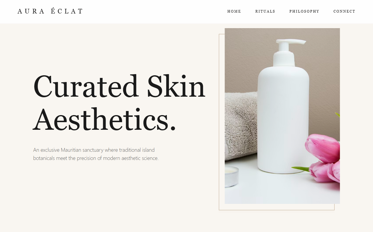 Aura Éclat Luxury Spa Website Screenshot